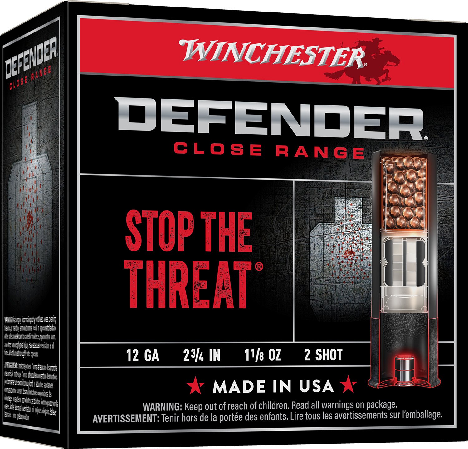 Winchester Defender 12 GA 2.75 In 1 1/8 oz #2 Shot 25/Box - Winchester - 12 GAUGE
