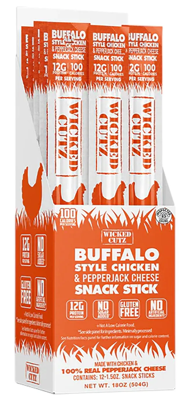 Buy Wicked Cutz WCCS12BC Buffalo Style Chicken & Cheese Sticks 12 Pack online