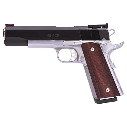 Les Baer LBP429-BOSS 1911 5" Chrome Frame Pistol Black Slide 8RD