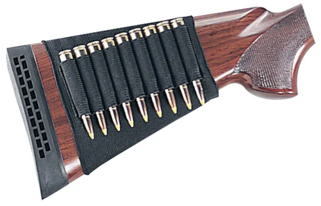 Uncle Mike's 8848-1 Rifle Buttstock Shell Holder Black Holds 9 Cartridges - Uncle Mike's