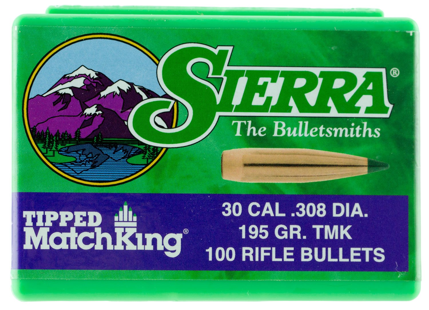 Sierra Tipped MatchKing 7795 .30 Caliber 195 Grain 100 Count Boat Tail - Sierra Bullets - .308