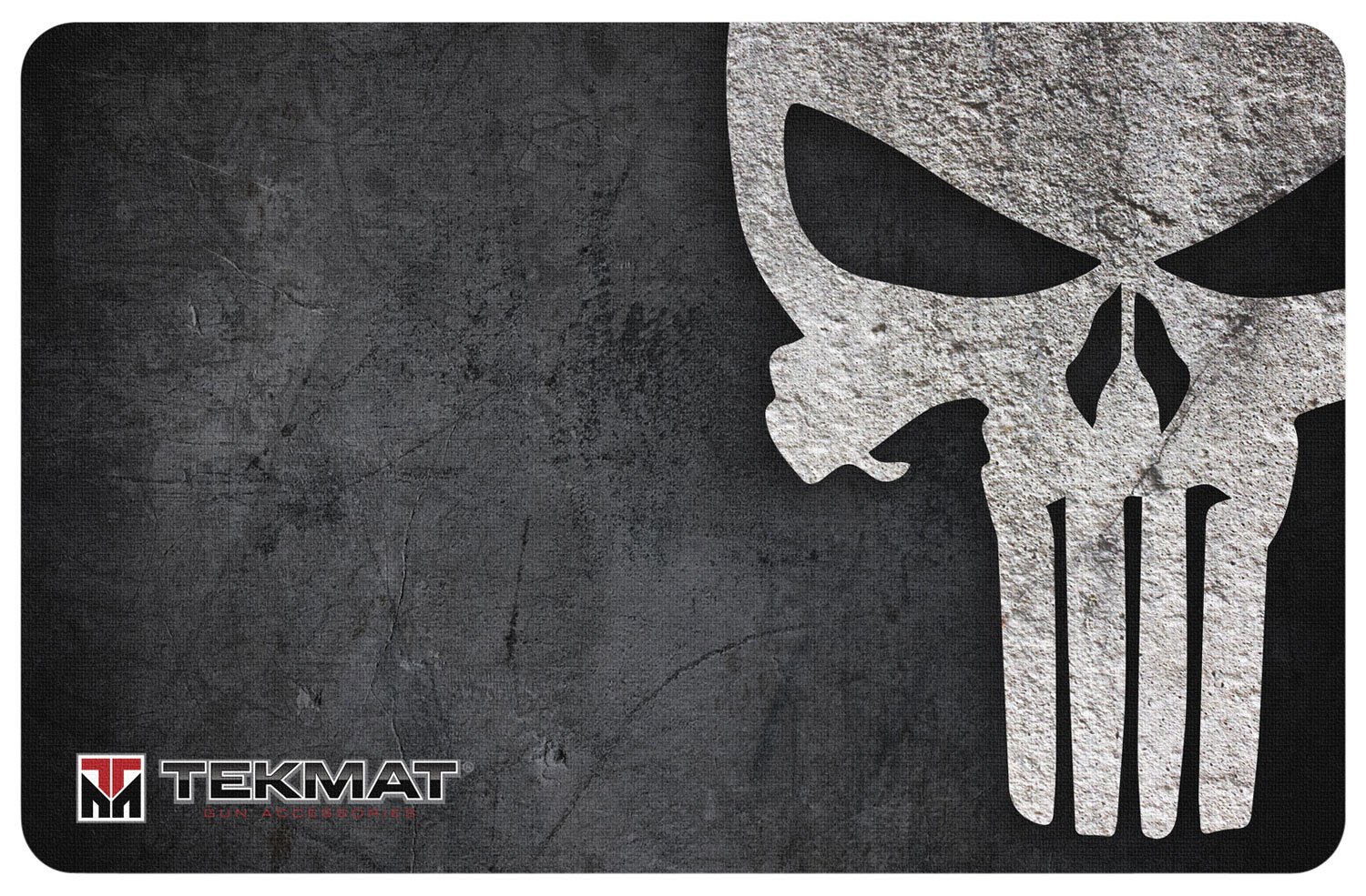 TekMat TEKR42PUNISHER Punisher Door Mat Black/Gray Rubber 25"x42" - TEKMAT - 12"X36"X1/8"