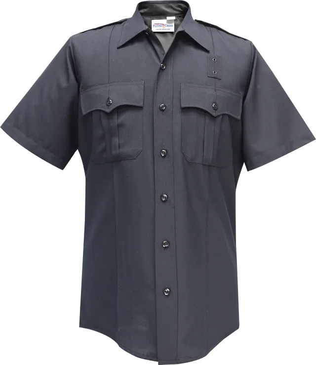 Flying Cross Justice Short Sleeve Shirt Zipper LAPD Navy - Flying Cross