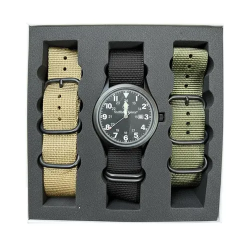 Smith & Wesson 42MM Military Watch 3 NATO Straps Black Case