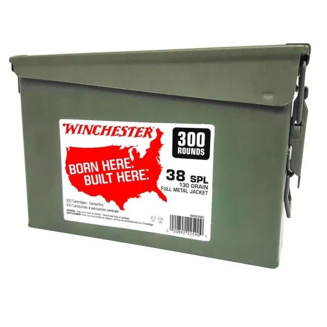 Winchester Ammo WW38C USA Target 38 Special 130 gr Full Metal Jacket (FMJ) 300 Per Box/ 2 Cs - Winchester - 38 Special for sale at Gun Club HQ