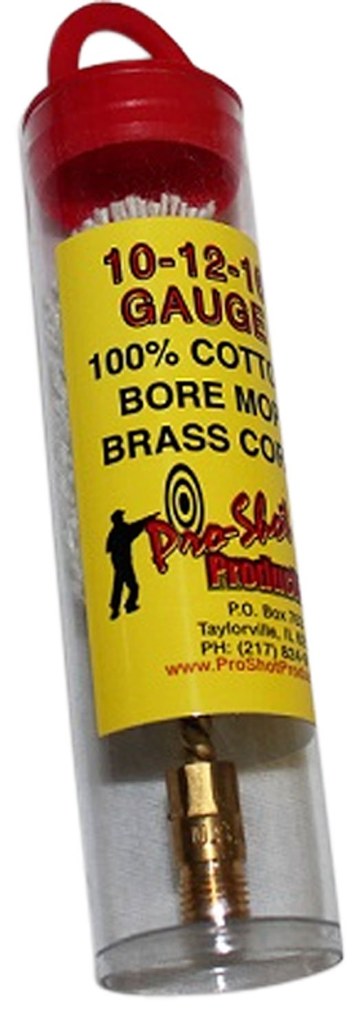 Pro-Shot Shotgun Bore Mop 100% Cotton Brass Core 10-16 Ga 5/16-27 Thread