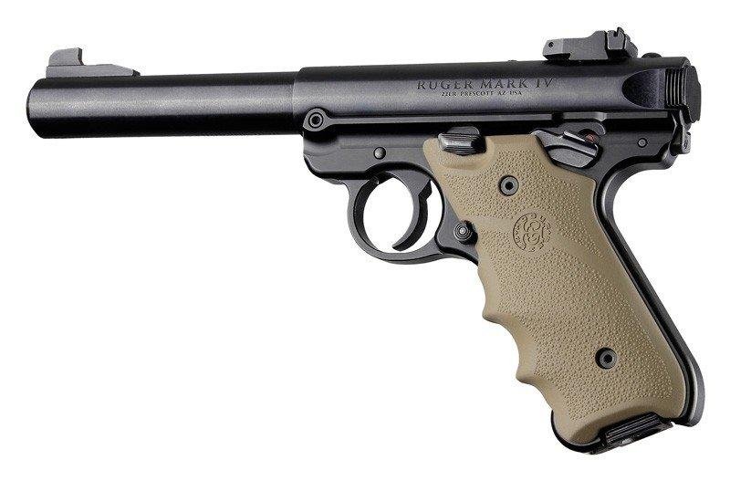Hogue 79003 Rubber Grip with Finger Grooves Flat Dark Earth 8.10 In - Hogue