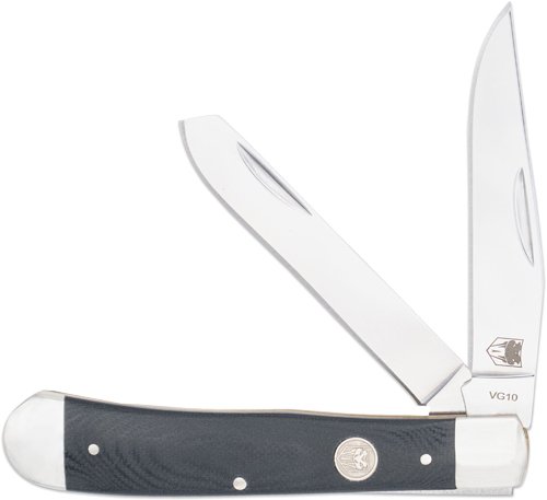Buy CobraTec CTTDTRPG10BLK Trapper Two Blade G-10 Black/SS Slip Joint online