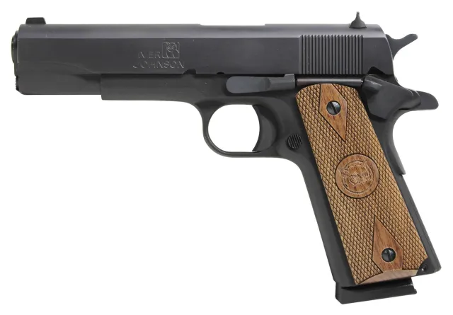 Iver Johnson 1911A1 .45 ACP 5 In 8rd Matte Blued Walnut Grips