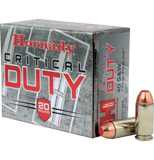 Hornady 91376 Critical Duty 40 S&W 175 Grain FlexLock 20 Rounds - Hornady Manufacturing Company - 40 S&W