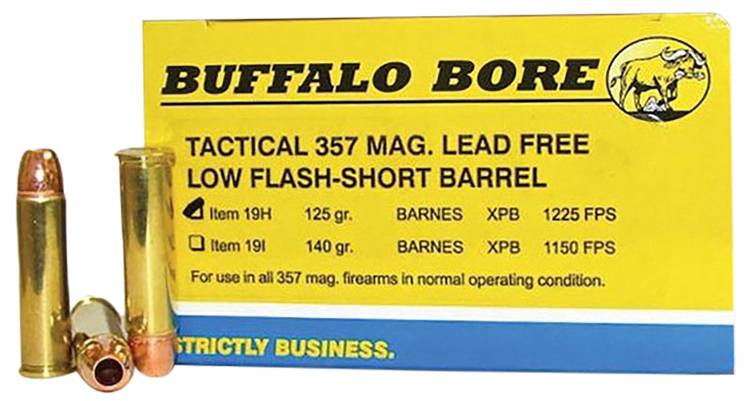 Buffalo Bore 19H20 357 Mag 125gr Barnes XPB Lead-Free Ammo 20 Rounds - BBA - 357 Mag