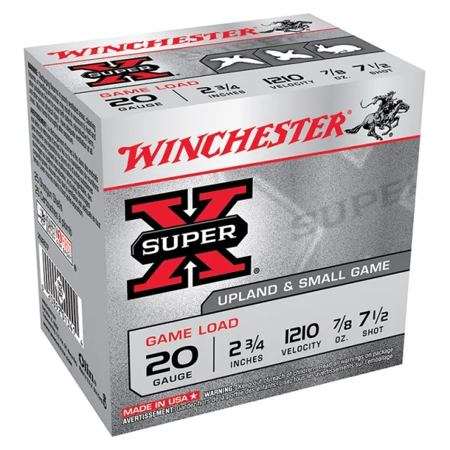 Winchester Super-X 20GA 2.75" 1210FPS 7/8OZ #7.5 250RD Case - Winchester - 20 Gauge for sale at Gun Club HQ