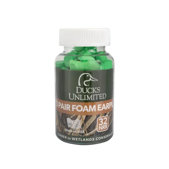 Ducks Unlimited Foam Earplugs 32dB Green 25/pr Jar - Radians