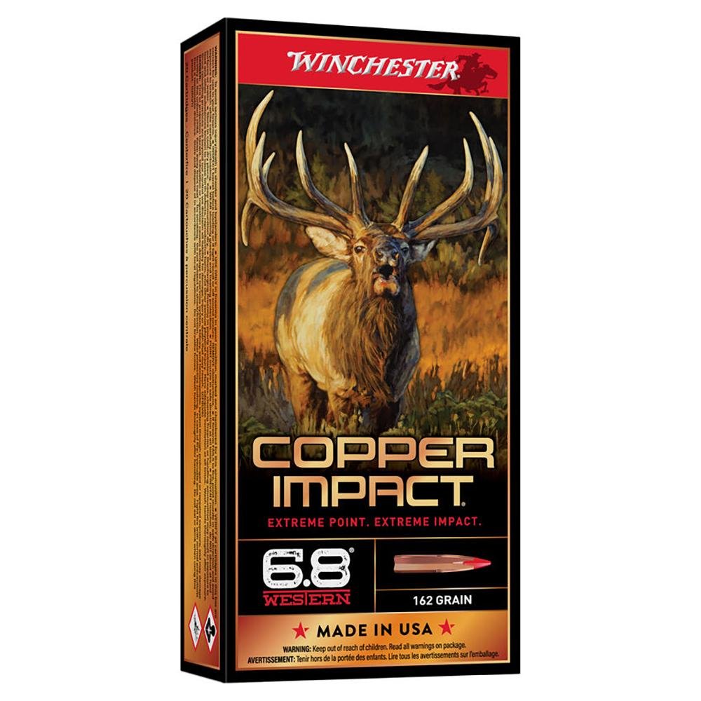 Winchester X68WCLF 6.8 Western 162 Grain Copper Extreme Point 20 Rounds - Winchester - 6.8 Western