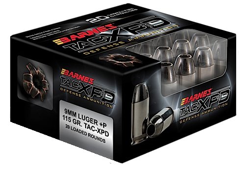 Barnes Bullets TAC-XPD 9mm Luger +P 115 Grain 20 Rounds BPD9MM1 - Barnes Bullets - 9 mm Luger