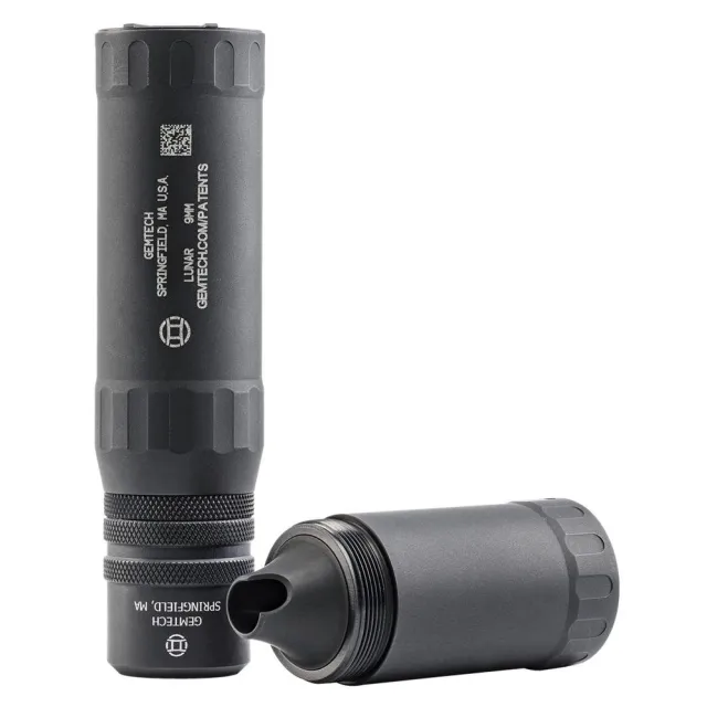 Gemtech 13482U Lunar 9QD 3 Lug Suppressor 9mm Luger, Convertible Design