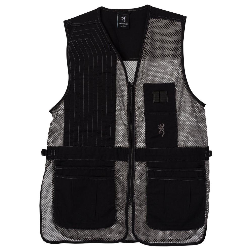 Browning Trapper Creek Mesh Shooting Vest Grey 2XL Cotton Twill Mesh - Browning