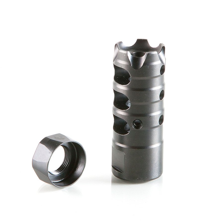 Patriot Ordnance 00309 Muzzle Brake 7.62 NATO 5/8 in 24 TPI Black Nitride - POF USA - 308 Win
