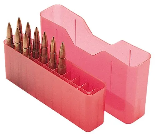 MTM 20rd 30-06 270 Win 308 Clear Red Slip-Top Ammo Case (J-20-L-29) - MTM Case-Gard