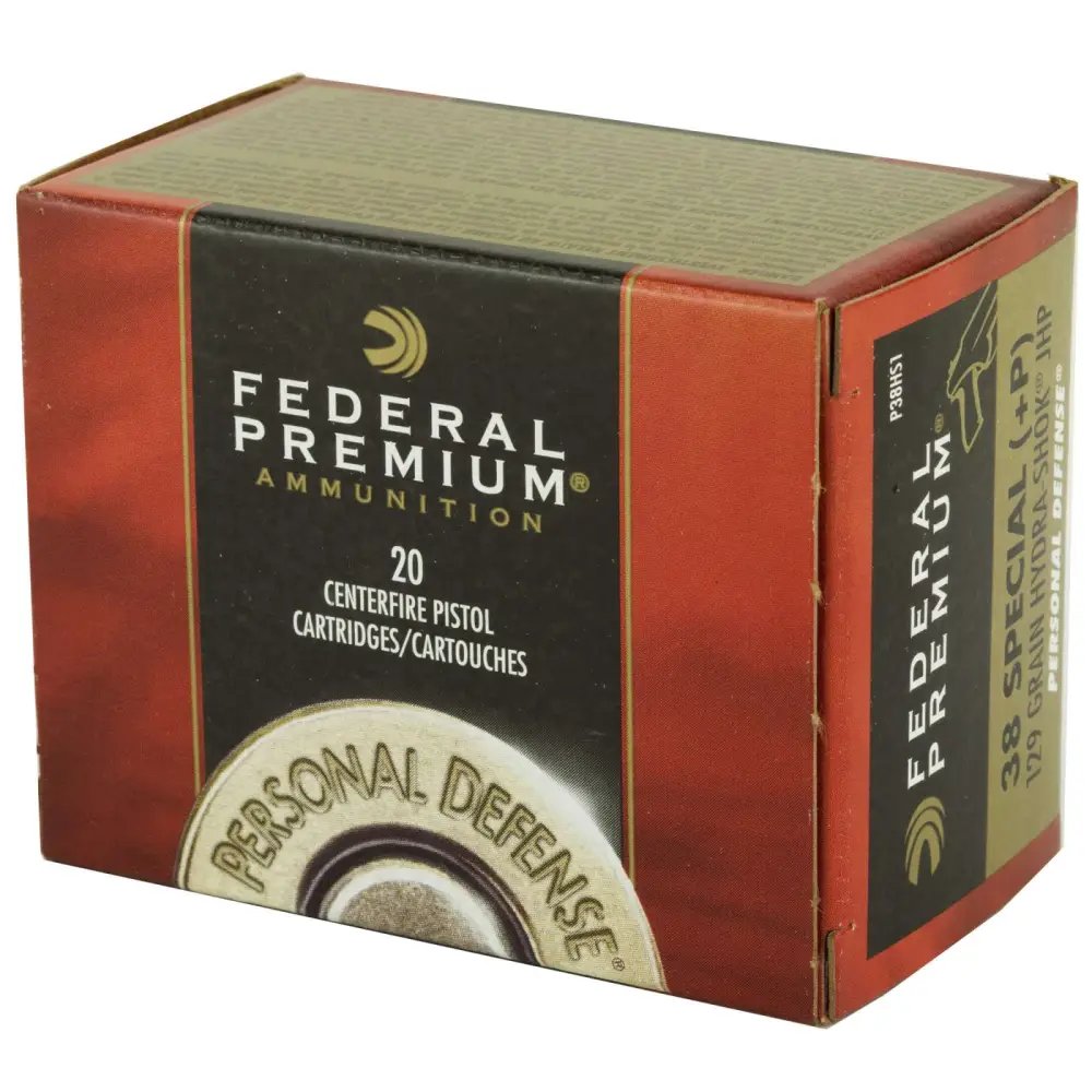 Federal P38HS1 38 Special +P 129 Grain Hydra-Shok JHP 20 Rounds - Federal Premium Ammunition - 38 Special