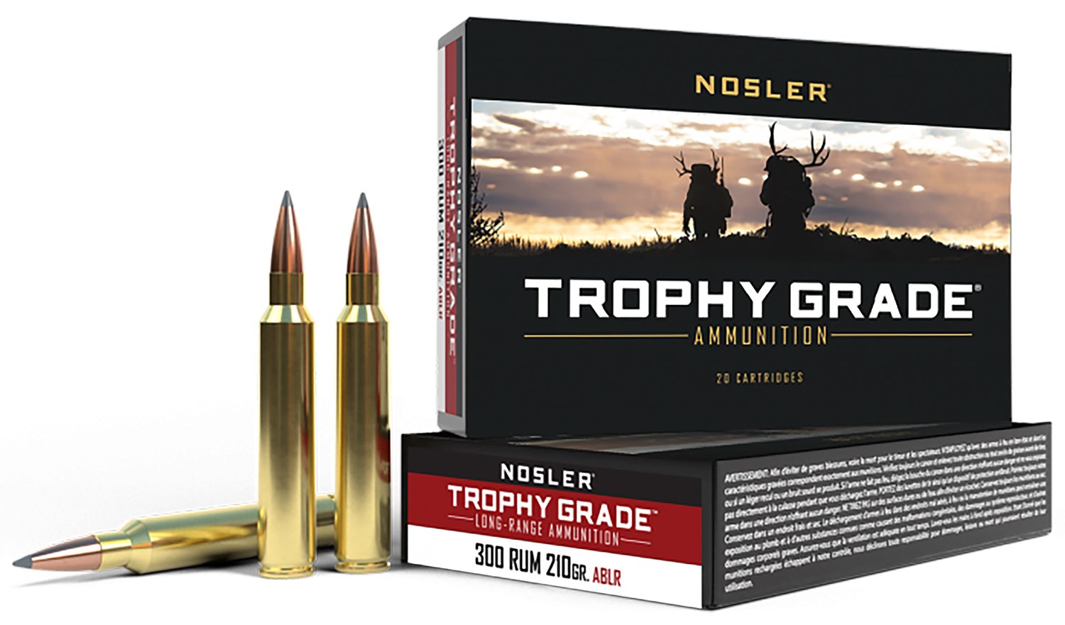 Nosler Trophy Grade 60129 300 Remington Ultra Magnum 210gr 20 Rounds - Nosler - 300 RUM
