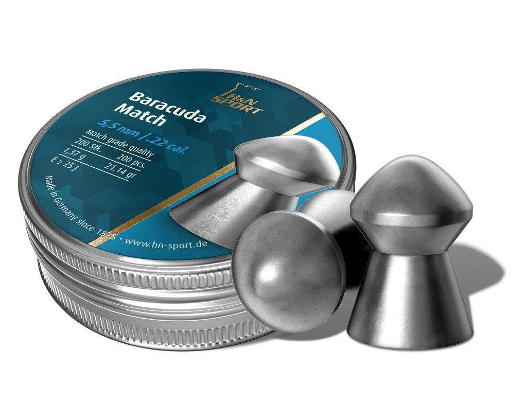H&N Baracuda Match Lead Pellets .22 cal. 5.51 mm head-size- 200 Pack - Hatsan - .22
