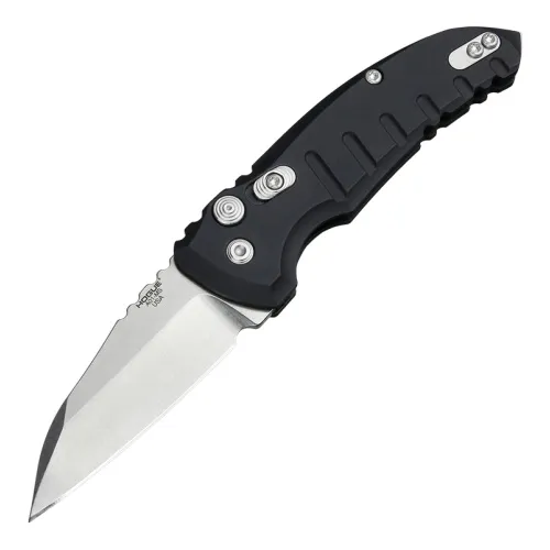 Hogue A01-Microswitch 2.75In Wharncliffe Blade Matte Black Alum Frame - Hogue