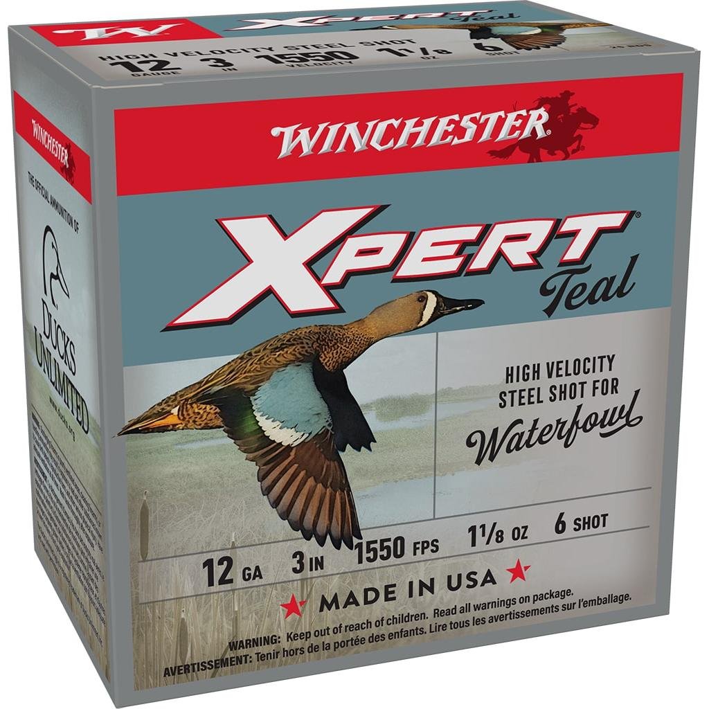 Winchester WEX1236 Xpert Teal 12ga 3" 1-1/8oz 1550fps #6 25ct Shotshells - Winchester - 12 GAUGE 3"