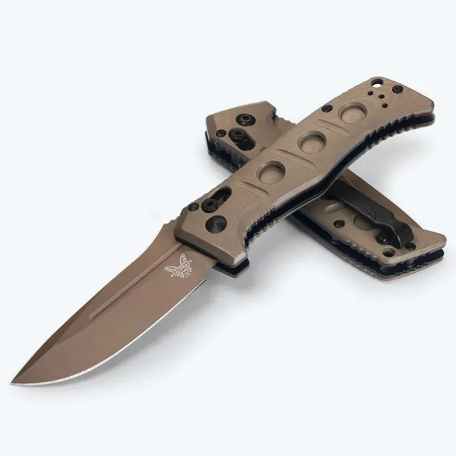 Benchmade Mini Auto Adamas 3.25" FE Blade OD Green G10 Hand Axis Lock, Drop Point