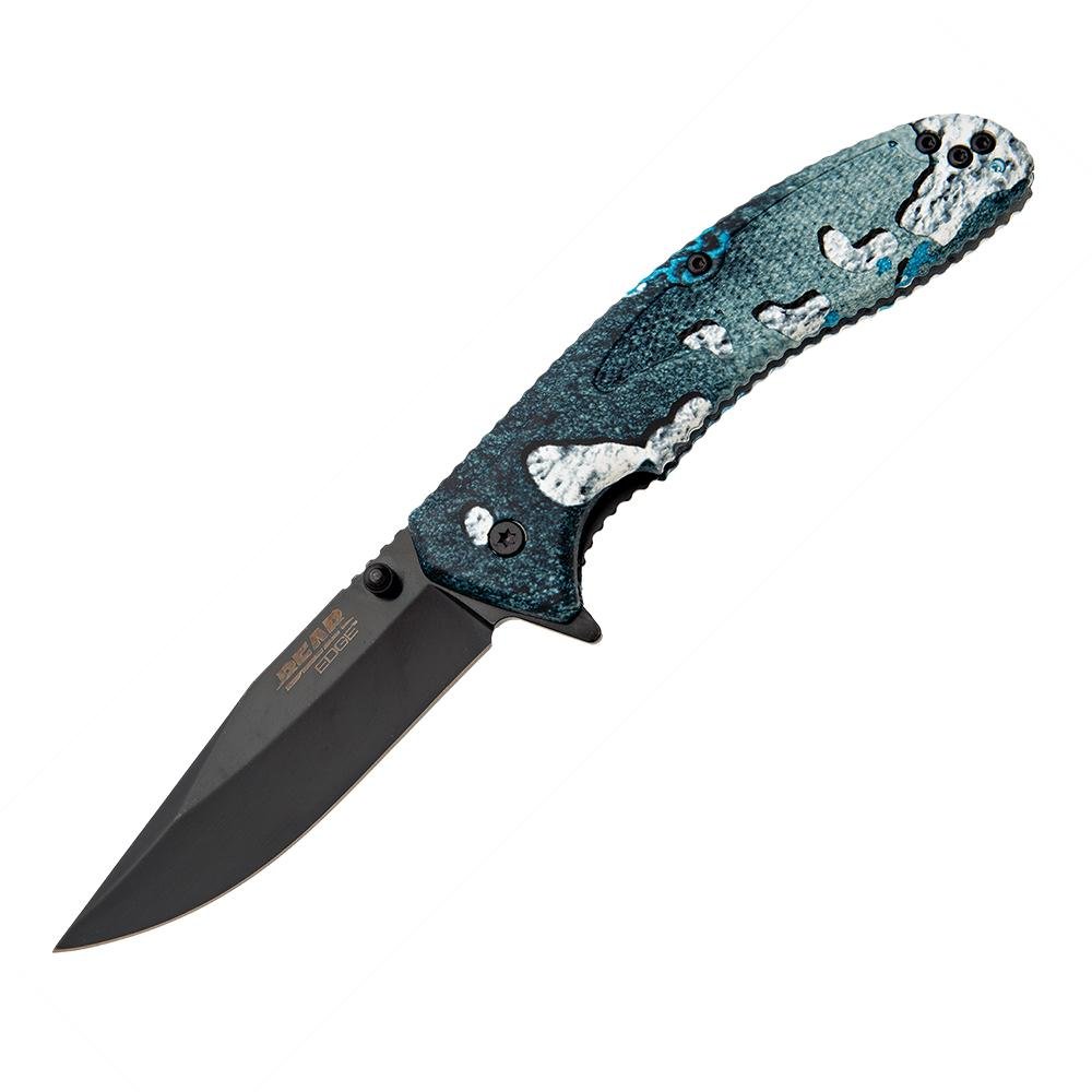 Bear & Son Sideliner Folding Knife 3-1/2 Clip Point Blade TrueTimber Rift Blue - Bear Archery