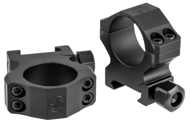 SIG SAUER Alpha1 1in Medium Aluminum Black Hunting Scope Rings (SOA10020) - Sig Sauer - 1"