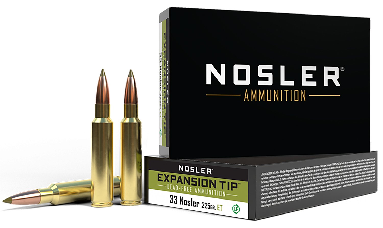 Nosler 40042 E-Tip 33 Nosler 225 Grain Lead-Free Ammunition 20 Rounds - Nosler - 33 Nosler