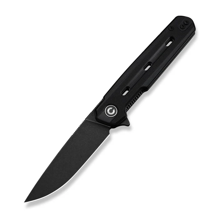 Navo Flipper Knife Black G10 Handle (3.25"" Black Stonewashed Nitro-V Blade) - CIVIVI Knives