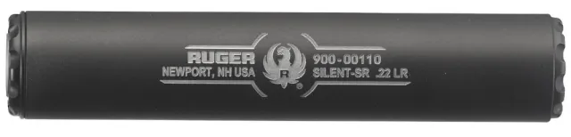 Ruger 19000 Silent-SR 22 LR Suppressor 1.06" Black Cerakote Titanium Tube Aluminum Rear Cap Stainless Threaded Mount Baffles 1/2"-28