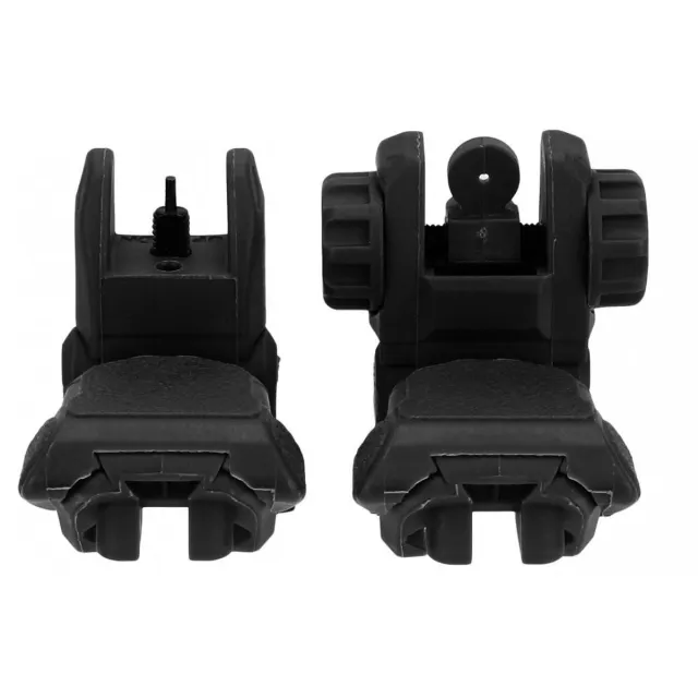 TacFire AR-15 45 Same Plane/Low Profile Pop Up Sights - Black Polymer - TacFire