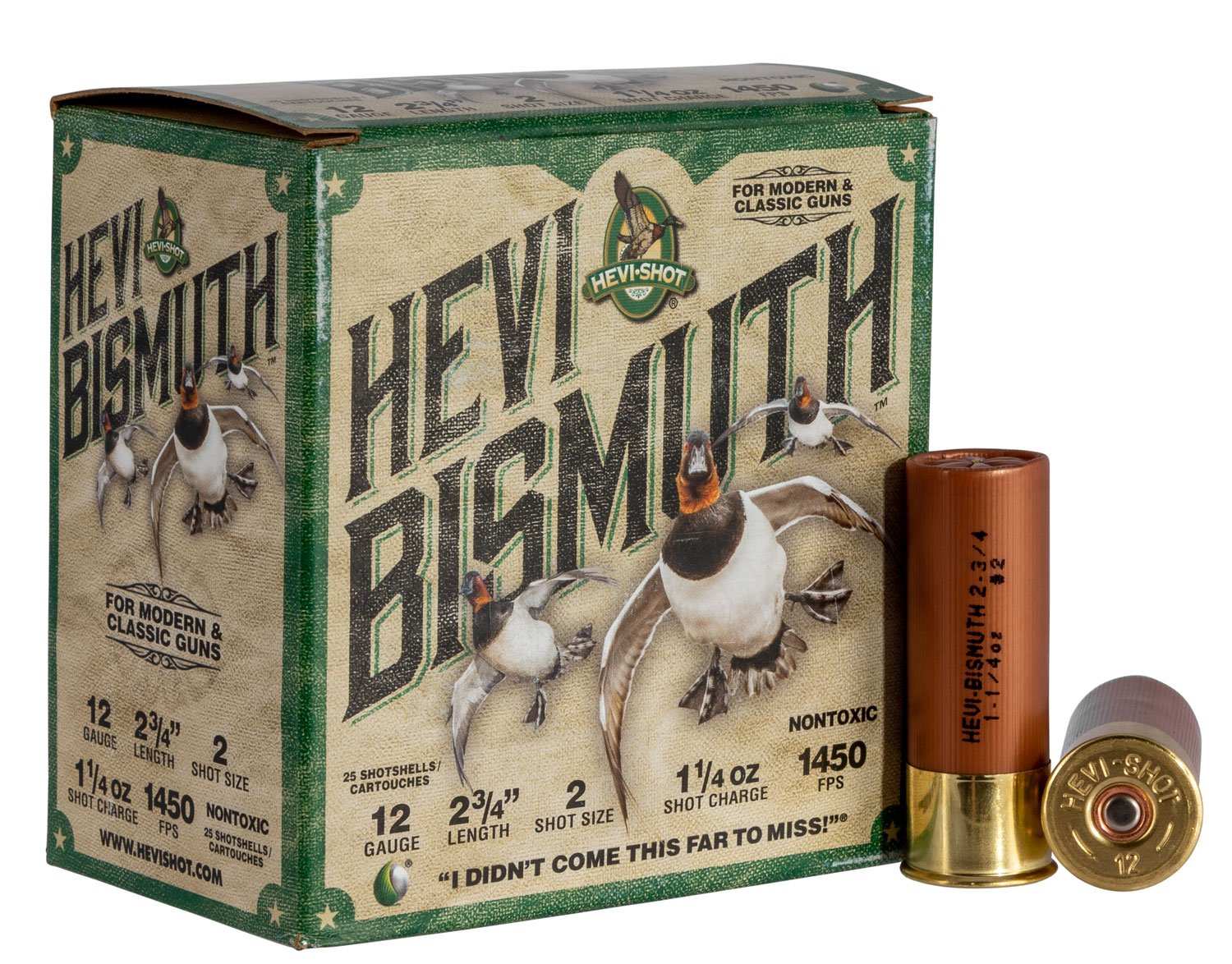 Buy HEVI-Shot HS14702 HEVI-Bismuth 12Gauge 2.75" 1 1-4oz Bismuth 2Shot 25 R... online