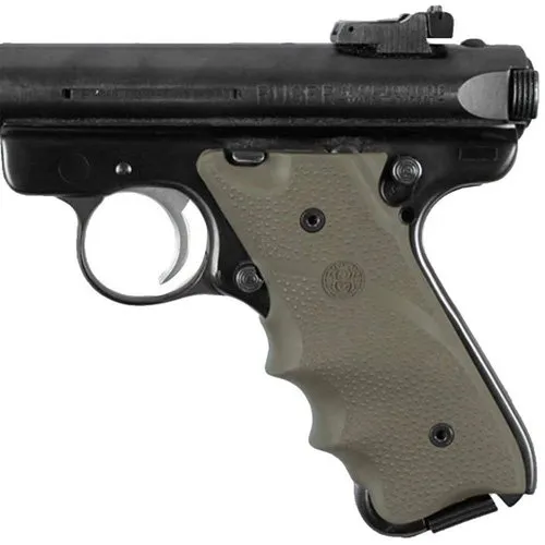 Hogue 82001 Ruger MK II/III Rubber Grip Finger Grooves OD Green - Hogue