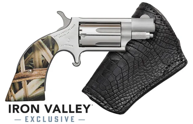 NAA NAA-22MS-GHI-Bl 22 Mag Mini-Revolver 1 1/8" SS Gator