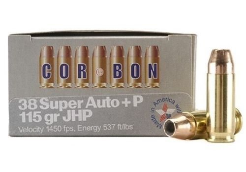 Buy Corbon 38X11520 .38 Super +P 115 Grain JHP Ammo, 20 Rounds online