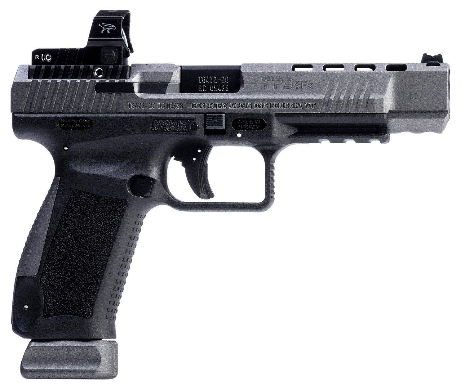 Canik TP9SFx 9mm Pistol 5.2" Barrel Red Dot Sight Tungsten - CANIK - 9mm