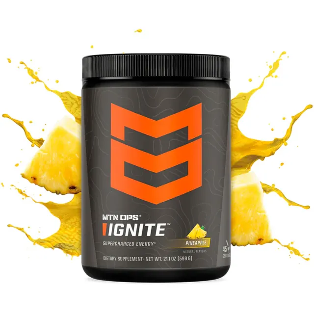 MTN OPS Ignite 1104290145 Pineapple Tub, 200mg Caffeine, Zero Sugar