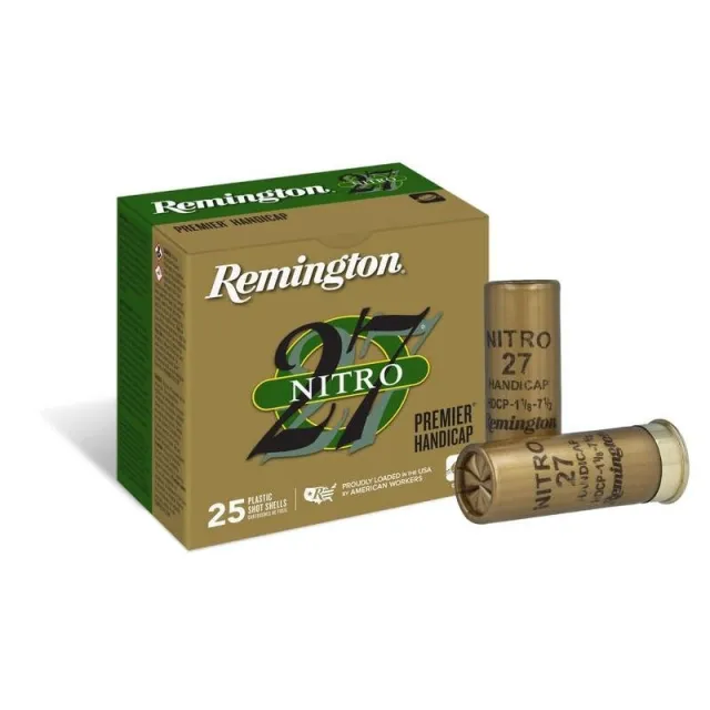 Remington Ammunition 20222 Premier Nitro 27 Handicap Load 12 Gauge 2.75" 1 1/8 oz 1235 fps 7.5 Shot 25 Bx/10 Cs - Remington Arms Company, LLC - 12 Gauge