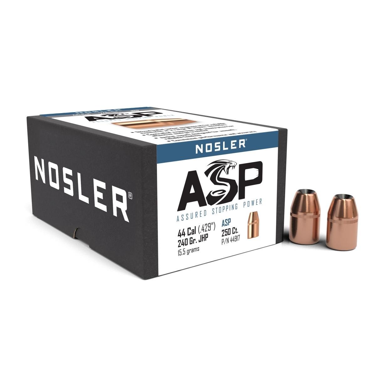 Nosler ASP-44 .44 Caliber .429 240g JHP Pistol Bullets 250/ct 44917 - Nosler - .44
