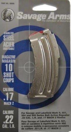 Savage Arms 90008 MKII Stainless Detachable 10rd for 22 LR, 17 Mach 2 - SAVAGE ARMS - 17 HM2 | 22 LR
