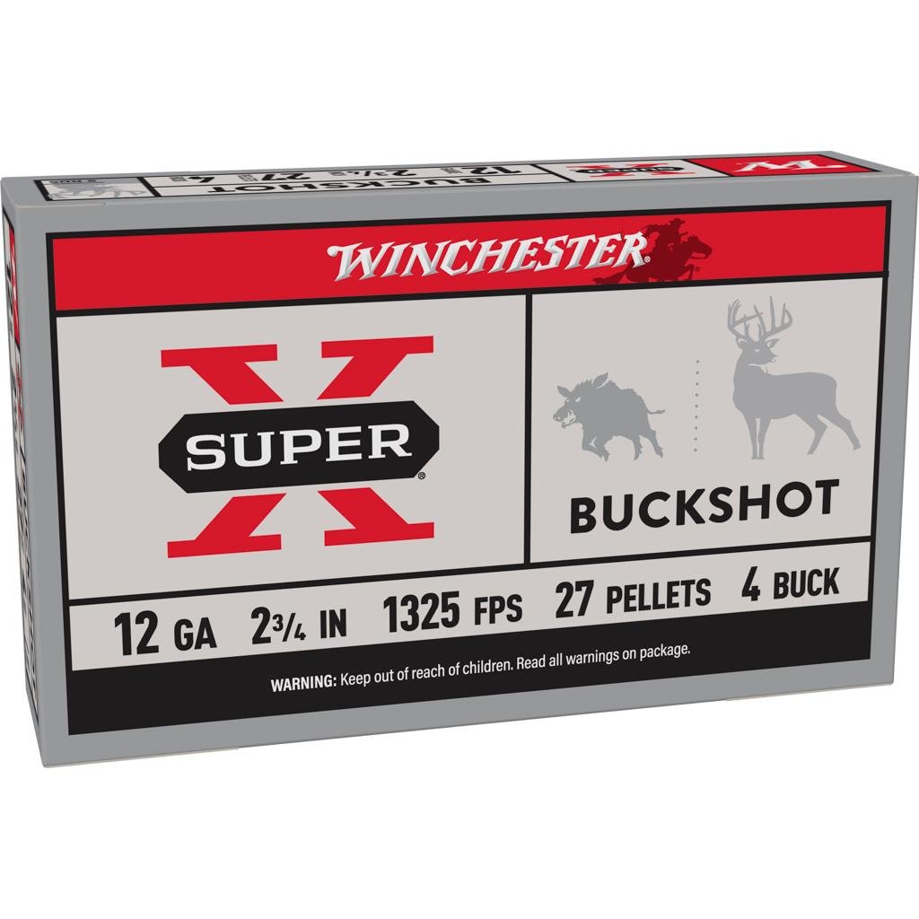 Winchester XB124 Lead-4 Buck 12 Gauge 2.75 In 27 Pellets - Winchester - 12 Gauge