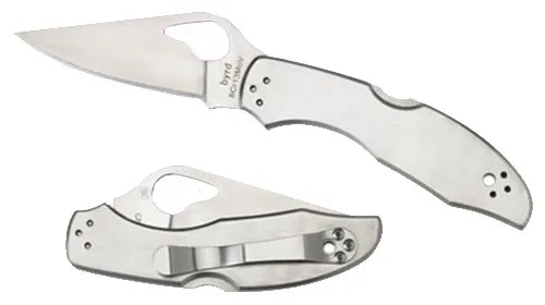 Spyderco BY04P2 Byrd Meadowlark 2 Folding Knife 2.93" SS Blade Satin Handle