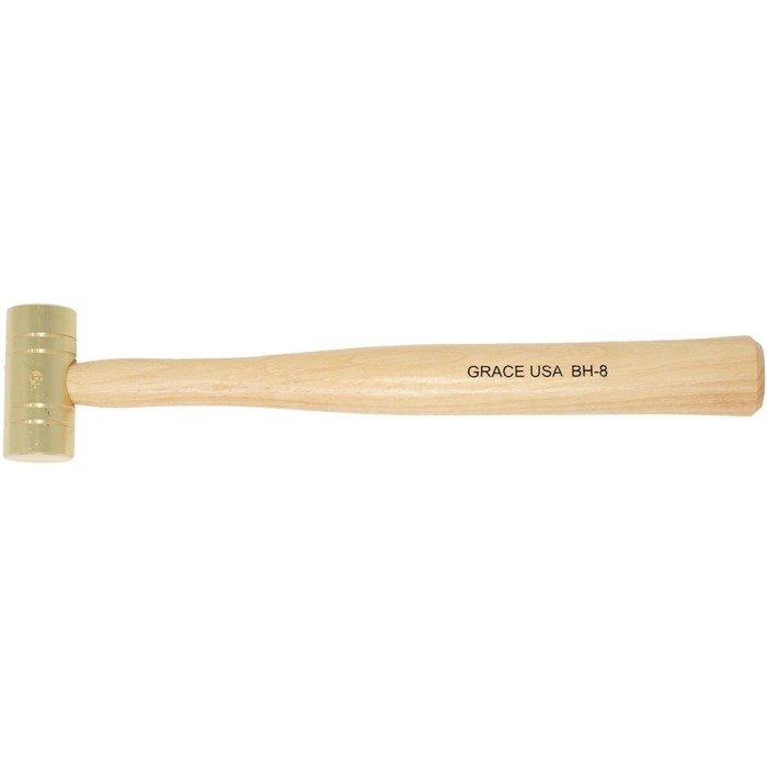 Grace USA GRBH8 8 oz Brass Hammer with Hickory Handle - GRACE USA