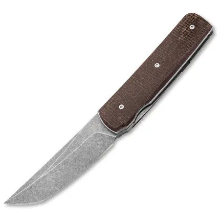 Boker 01BO907 Plus Sanjo 3.39" Plain Brown Micarta Knife - Boker