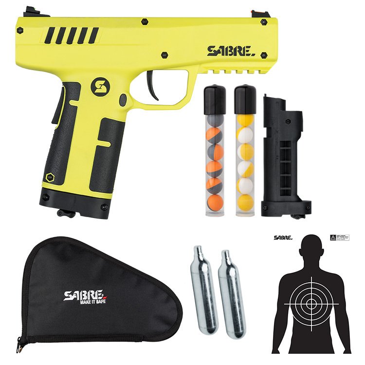 Buy Sabre S-2-GEL-TQ Compact Launcher, Red Pepper, UV Dye, Teargas, 3-N-1 Formula, 75' Range online