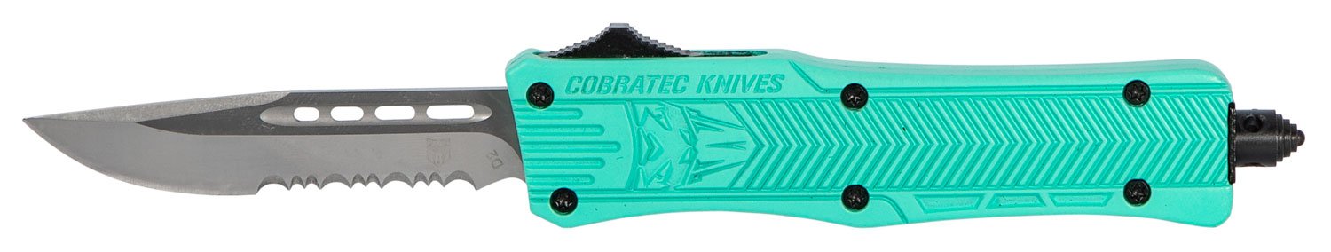 CobraTec Knives CTK-1 2.75 In D2 OTF Knife Tiffany Blue Handle - CobraTec Knives